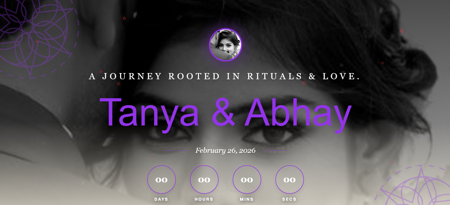 A published MyWedWeb wedding website