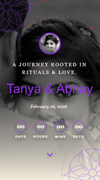 The same wedding website on a phone